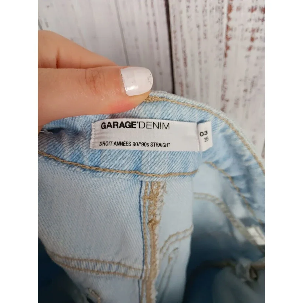 GARAGE 10008363107J 90's Straight Jeans Women's Size 3 Light Blue